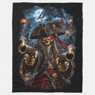 Couverture Polaire Pirate squelette tireur