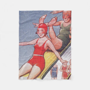 Couverture Polaire Piscine Fête Nage Vintage Été