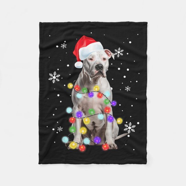 Couverture Polaire Pitbull Chien Joyeux Dogmas Père Noël Pitbull Noël (Devant)
