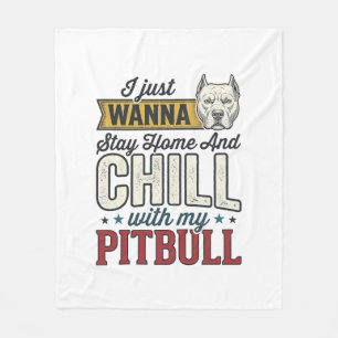 Couverture Polaire Pitbull Vintage Restez À La Maison Et Chill Amant