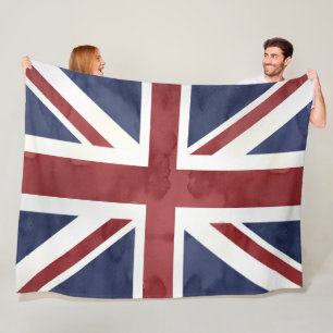 Couverture Polaire PixDezines Union Jack aquarelle