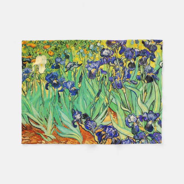 Couverture Polaire PixDezines van gogh/iris pourpres/st. remy (Devant (Horizontal))