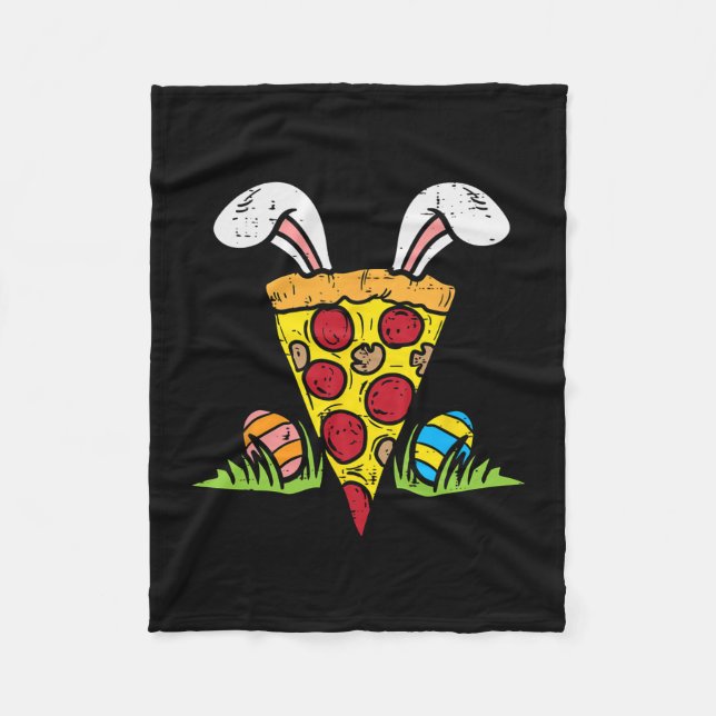 Couverture Polaire Pizza Pâques Slice Bunny Oars Amusants Snack (Devant)