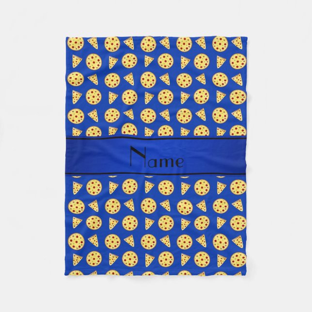 Couverture Polaire Pizzas bleues nommées personnalisées (Devant)