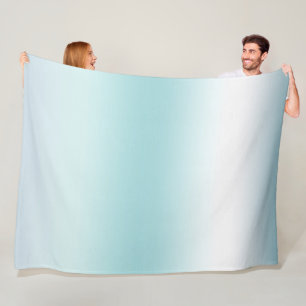 Couverture Polaire Plage Aqua Blue Ombre
