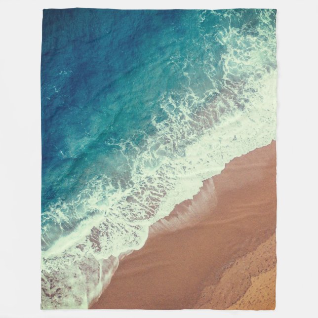 Couverture Polaire Plage d'eau de mer sable de plage (Devant)