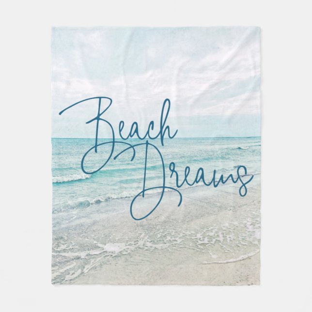 Couverture Polaire Plage Dreams Citation Inspiration Rétro Ocean Wave (Devant)