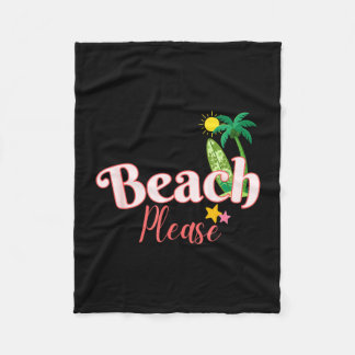 Couverture Polaire Plage drôle vacances d'été graphique mignon bord d