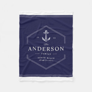 Couverture Polaire Plage moderne Nautical Family Ancre Boat Sailor
