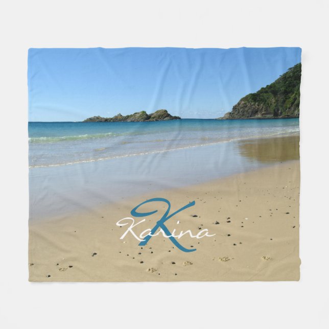 Couverture Polaire Plage personnalisée (Devant (Horizontal))