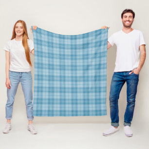 Couverture Polaire Plaid bleu et blanc doux