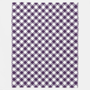 Couverture Polaire Plaid de bison diagonale violet et blanc