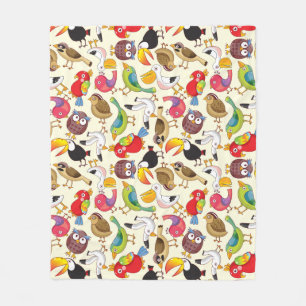 Couverture Polaire Plaid de laine vierge Oiseaux, oiseaux et encore d