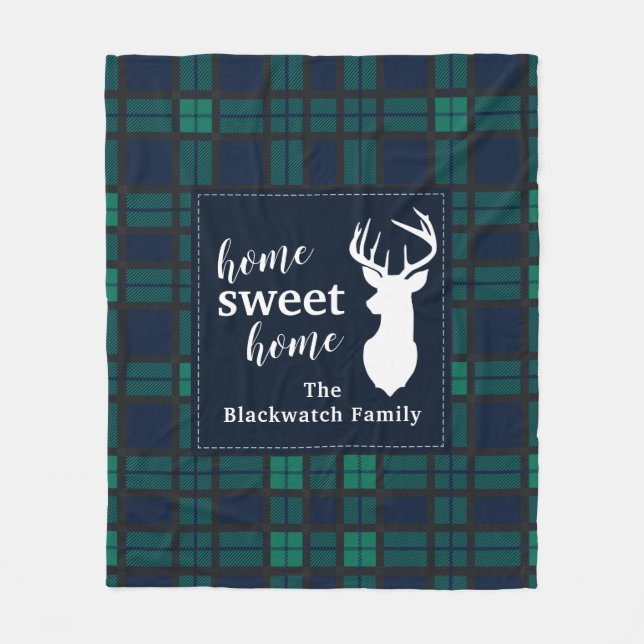 Couverture Polaire Plaid Holiday Tartan Clan Blackwatch personnalisé (Devant)
