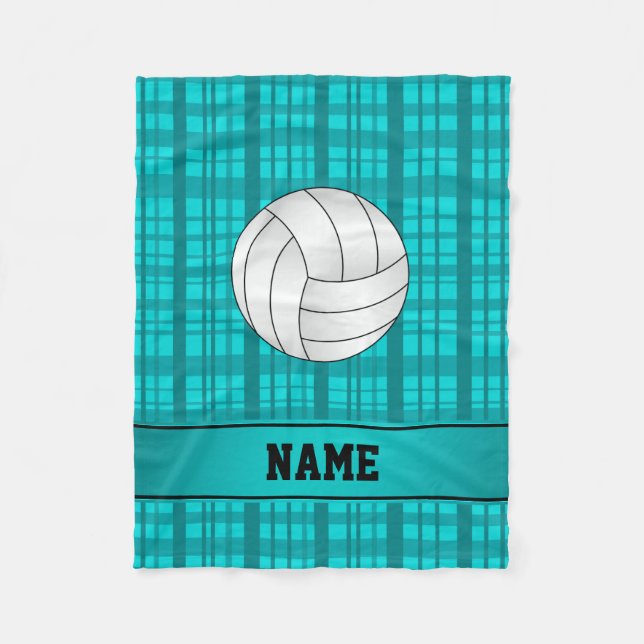 Couverture Polaire Plaid nommé personnalisé de turquoise de (Devant)