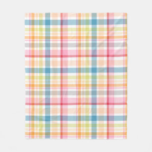 Couverture Polaire Plaid pastel brillant multicolore tartan du clan
