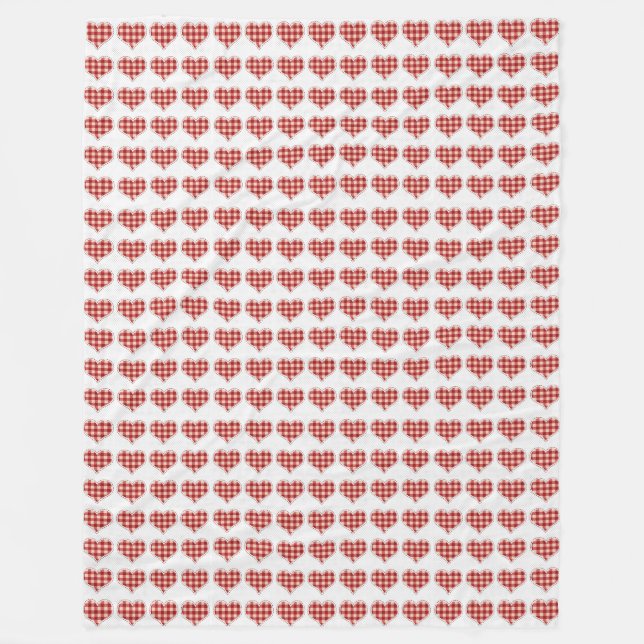 Couverture Polaire Plaid Red Hearts Motif Dotty (Devant)