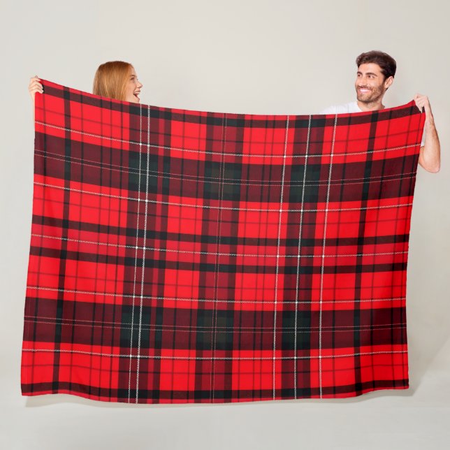 Couverture Polaire Plaid Rouge traditionnel Tartan Collection populai (En situation)