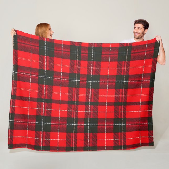 Couverture Polaire Plaid Rouge traditionnel Tartan Collection tendanc (En situation)