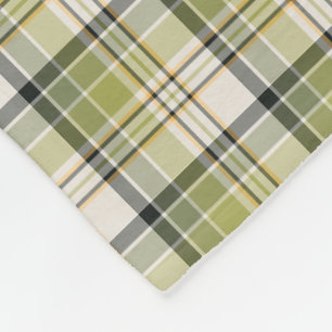 Couverture Polaire Plaid rustique vert clair et de marine