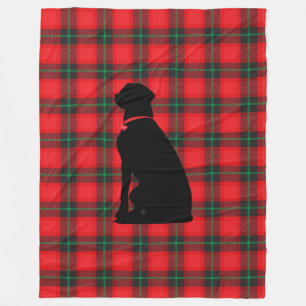 Couverture Polaire Plaid Tartan Rouge Noir Motif Chien Aimer Comfy