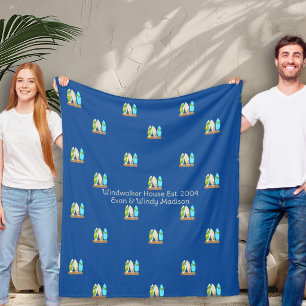 Couverture Polaire Planches de surf à motif illustré et personnalisé
