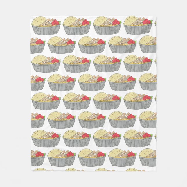 Couverture Polaire Plaque de poulet et de riz NYC Halal Panier Alimen (Devant)