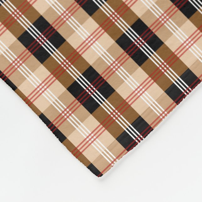 Couverture Polaire Plaque de tartan anglais noir et tan (Coin)