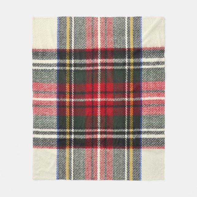 Couverture Polaire Plaque écossaise rouge et blanche écossaise. (Devant)