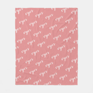 Couverture Polaire Plaque personnalisé en calligraphie rose avec nom