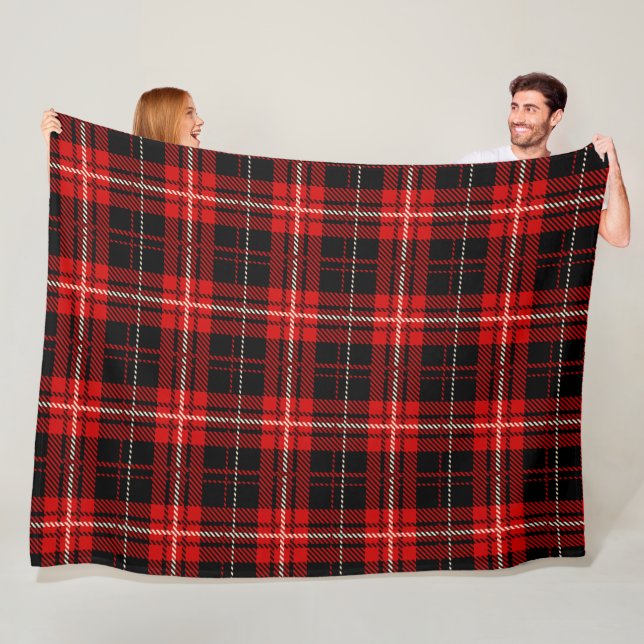 Couverture Polaire Plaque rouge et noire (En situation)