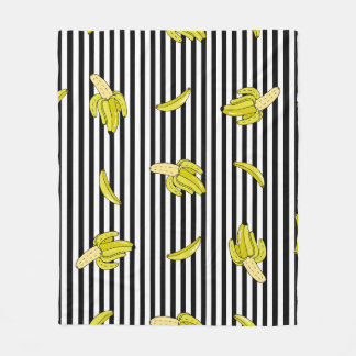 Couverture Polaire Plaques de banane de dessin animé : style rétro.