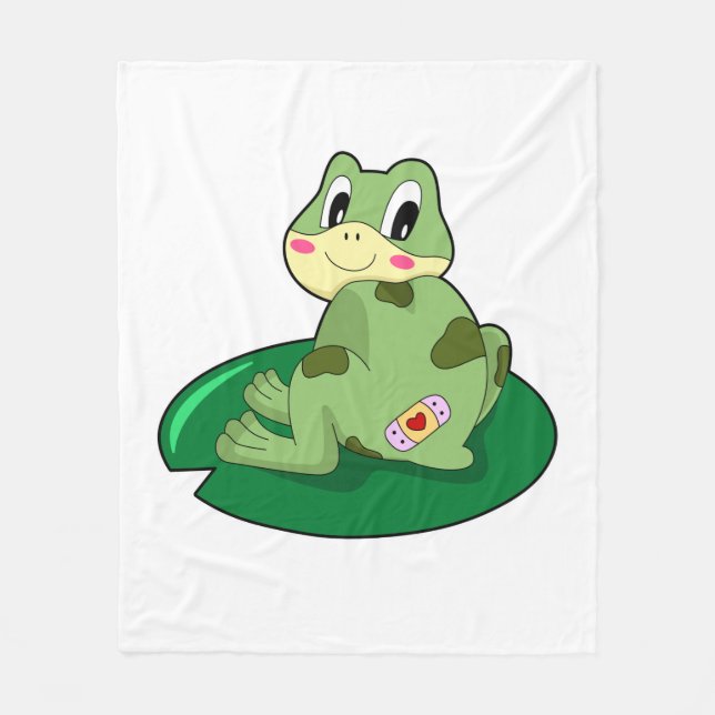 Couverture Polaire Plâtre Coeur Feuille de grenouille (Devant)