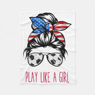 Couverture Polaire Play Like A Girl Usa Women Soccer Funny
