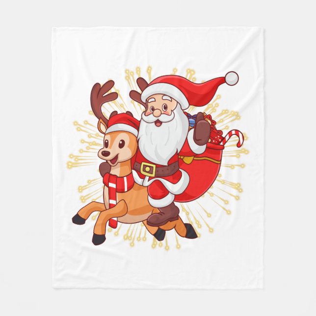 Couverture Polaire **"Playful Santa Claus Design – Fun and Festive Ch (Devant)