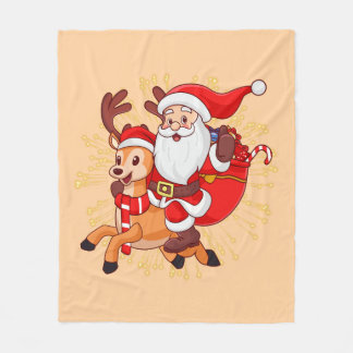 Couverture Polaire **"Playful Santa Claus Design – Fun and Festive Ch