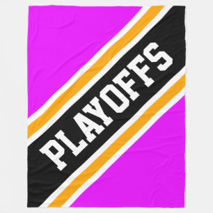 Couverture Polaire PLAYOFFS Athlète rose vif rayures Jaune Noir