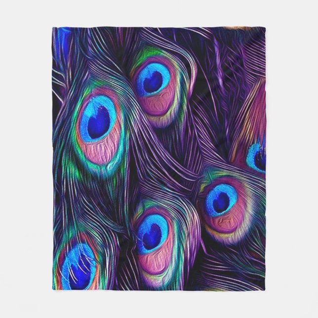Couverture Polaire Plume de paon (Devant)