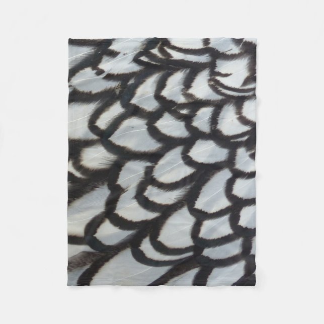 Couverture Polaire Plumes de poulet noir lacé Wyandotte (Devant)