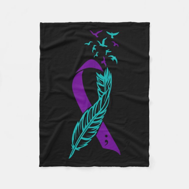 Couverture Polaire Plumes Prévention Suicide Sensibilisation Vous Pur (Devant)