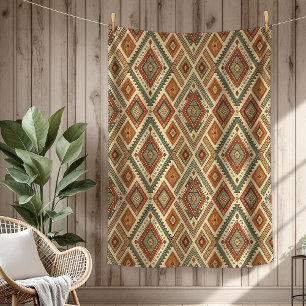 Couverture Polaire Plumes tribales traditionnelles dynamiques