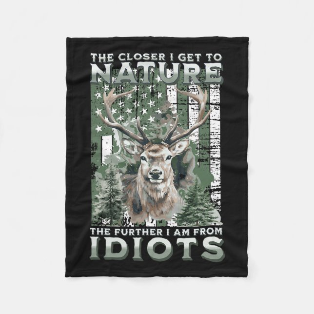 Couverture Polaire Plus Je Me Rapproche De La Nature Chasse Randonnée (Devant)