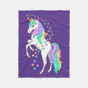 Couverture Polaire Plutôt Rearing Rainbow Unicorn Falling Stars