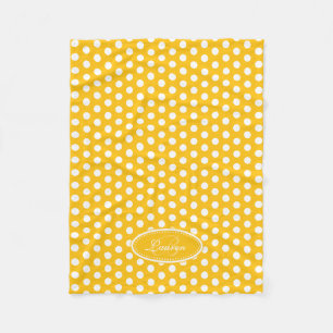 Couverture Polaire Pneuka jaune vif point personnalisé plaque de nom