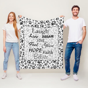 Couverture Polaire Poches de chien noir et blanc Polka Pot Blanche po