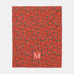 Couverture Polaire Poids de levage Motif rouge et vert Monogramme