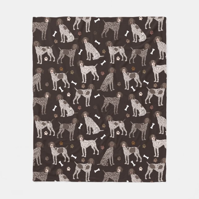 Couverture Polaire Pointeur à cheveux court allemand os de chien et E (Devant)