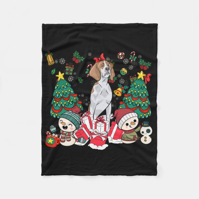 Couverture Polaire Pointeur Anglais Drôle Chien De Noël Pour Hommes F (Devant)