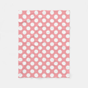 Couverture Polaire Points blancs sur fond rose