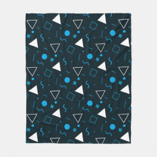 Couverture Polaire Points Carrés du cercle du triangle bleu Motif rét